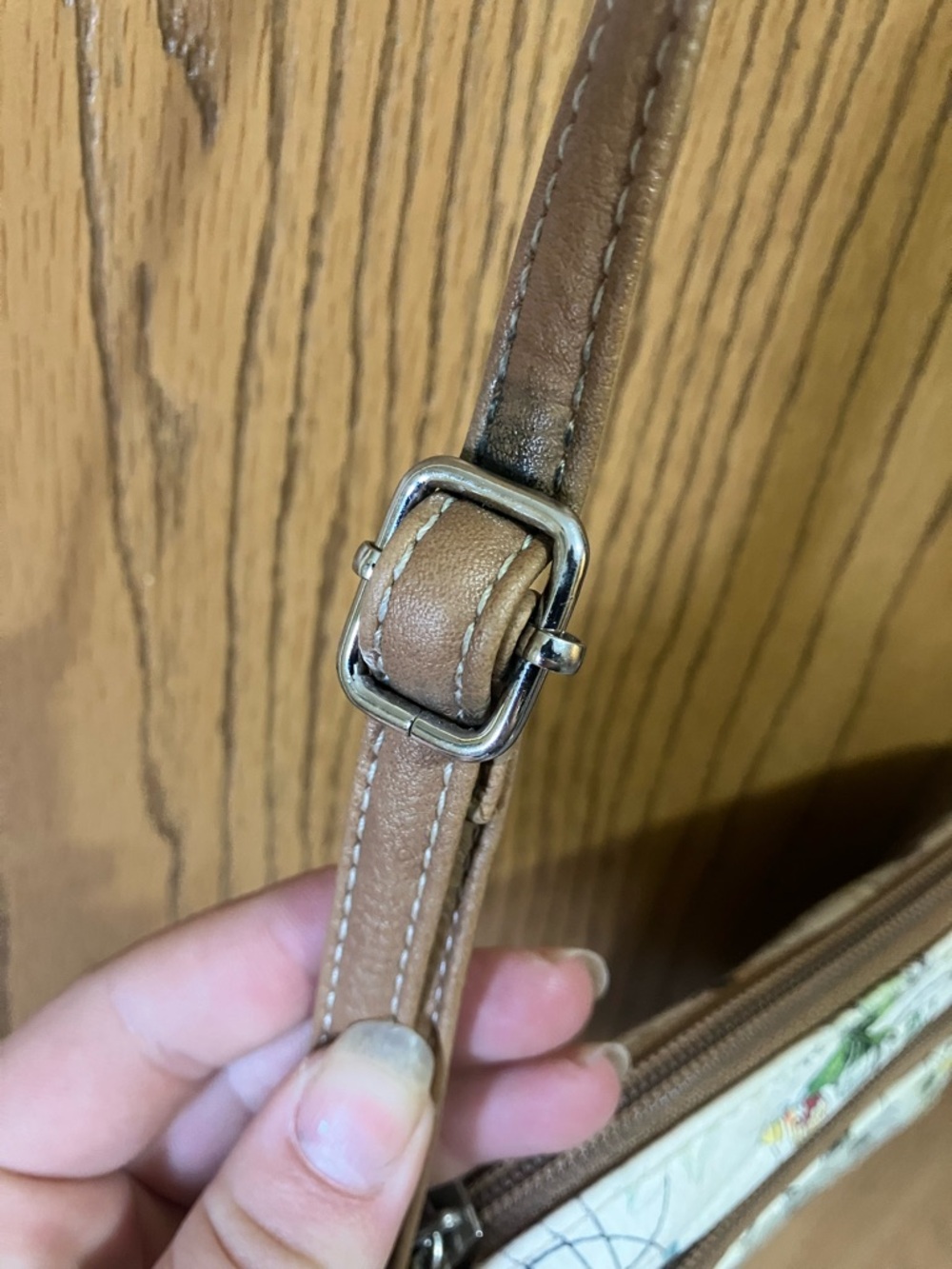 Floral Crossbody Bag with Tan Strap by MultiBran - Picture 6 of 9
